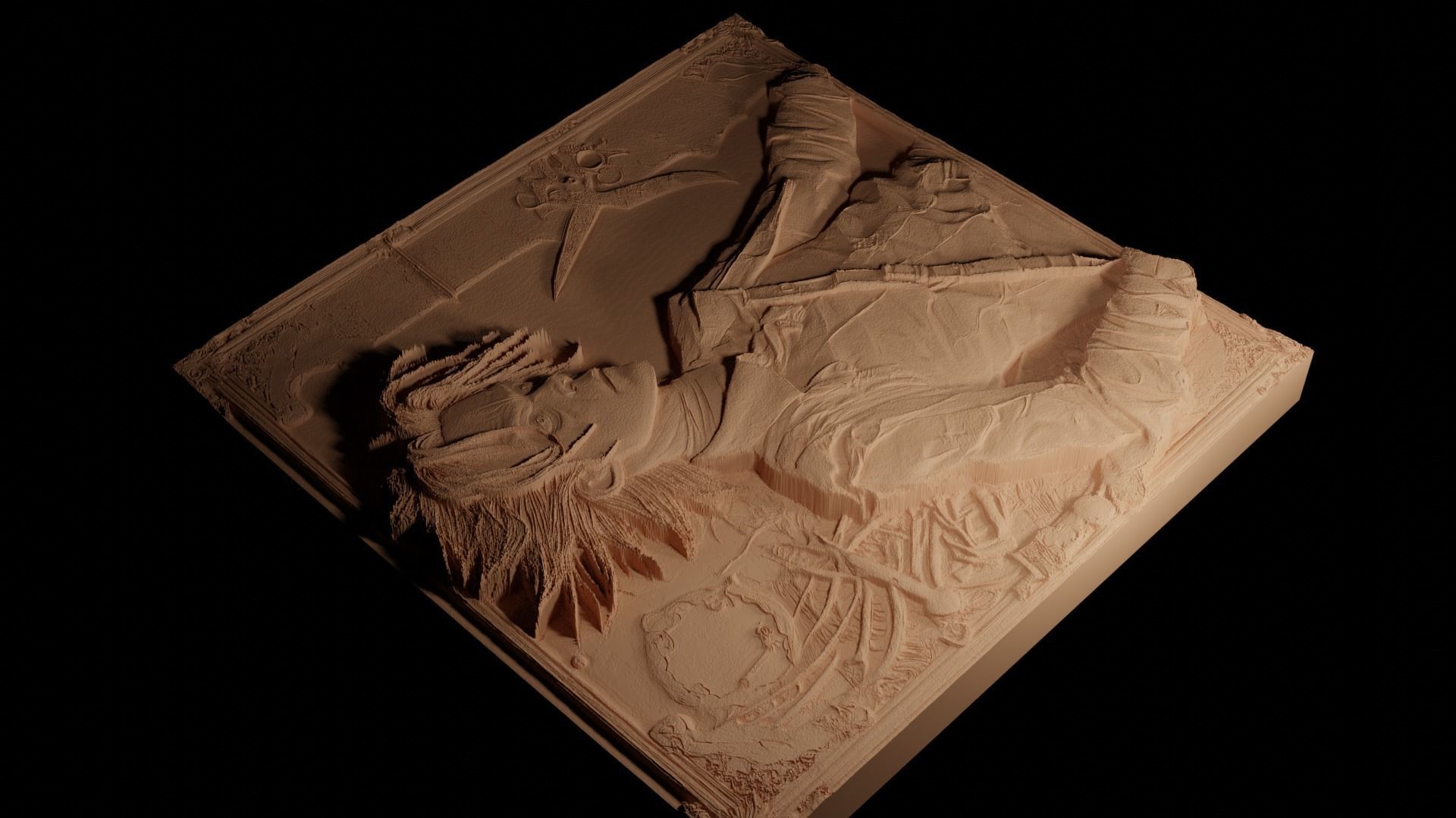 Edward Scissorhands CNC 3d Print High Relief Sand Casting 3D print model_4