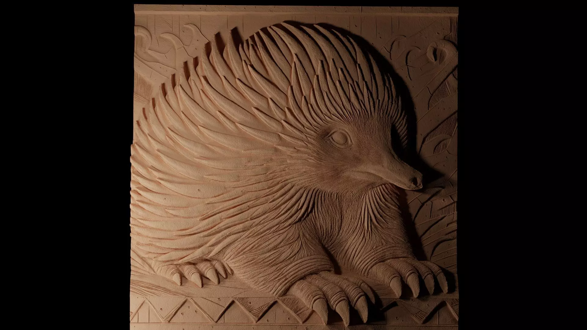 Echidna CNC 3d Print High Relief Sand Casting 3D print model_0