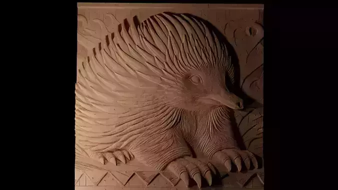 Echidna CNC 3d Print High Relief Sand Casting 3D print model