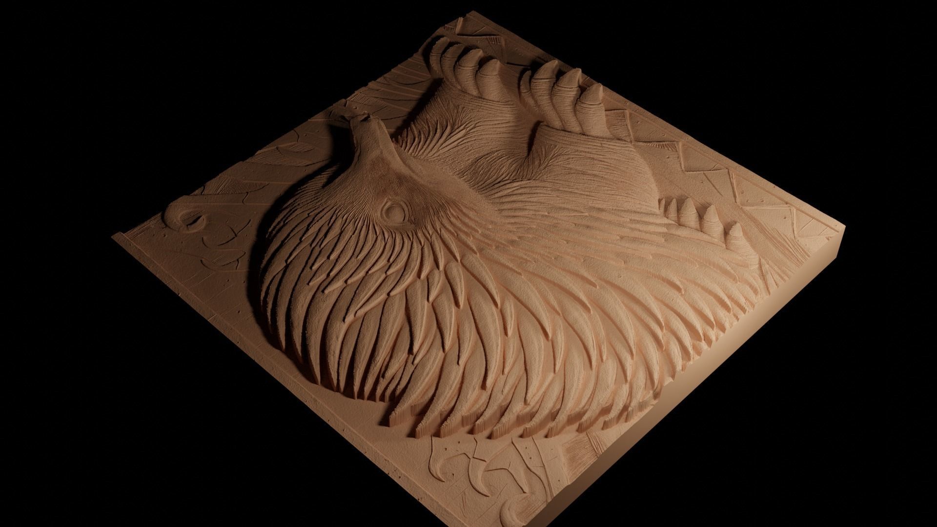 Echidna CNC 3d Print High Relief Sand Casting 3D print model_4