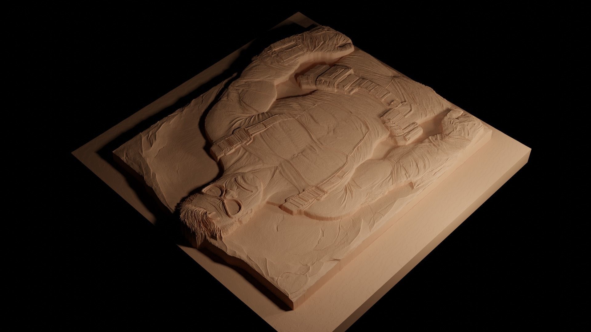 Duke Nukem CNC 3d Print High Relief Sand Casting 3D print model_4