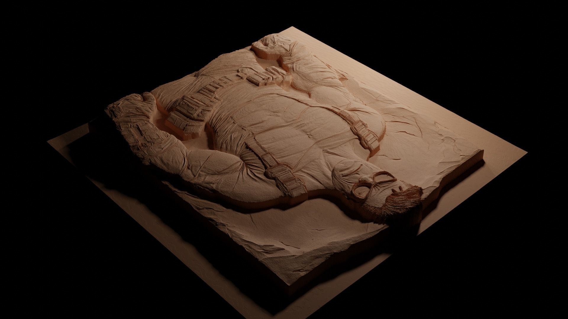 Duke Nukem CNC 3d Print High Relief Sand Casting 3D print model_3