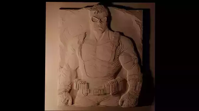 Duke Nukem CNC 3d Print High Relief Sand Casting