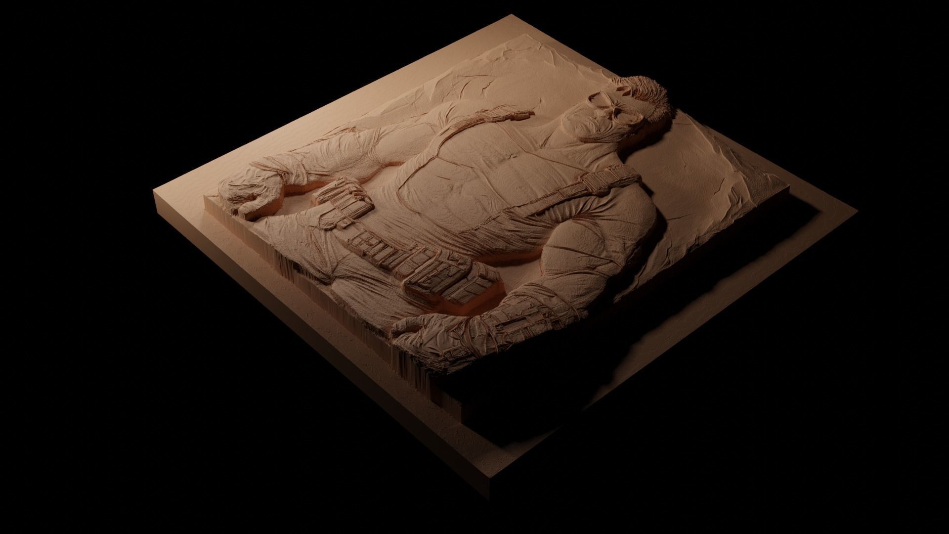 Duke Nukem CNC 3d Print High Relief Sand Casting 3D print model_1