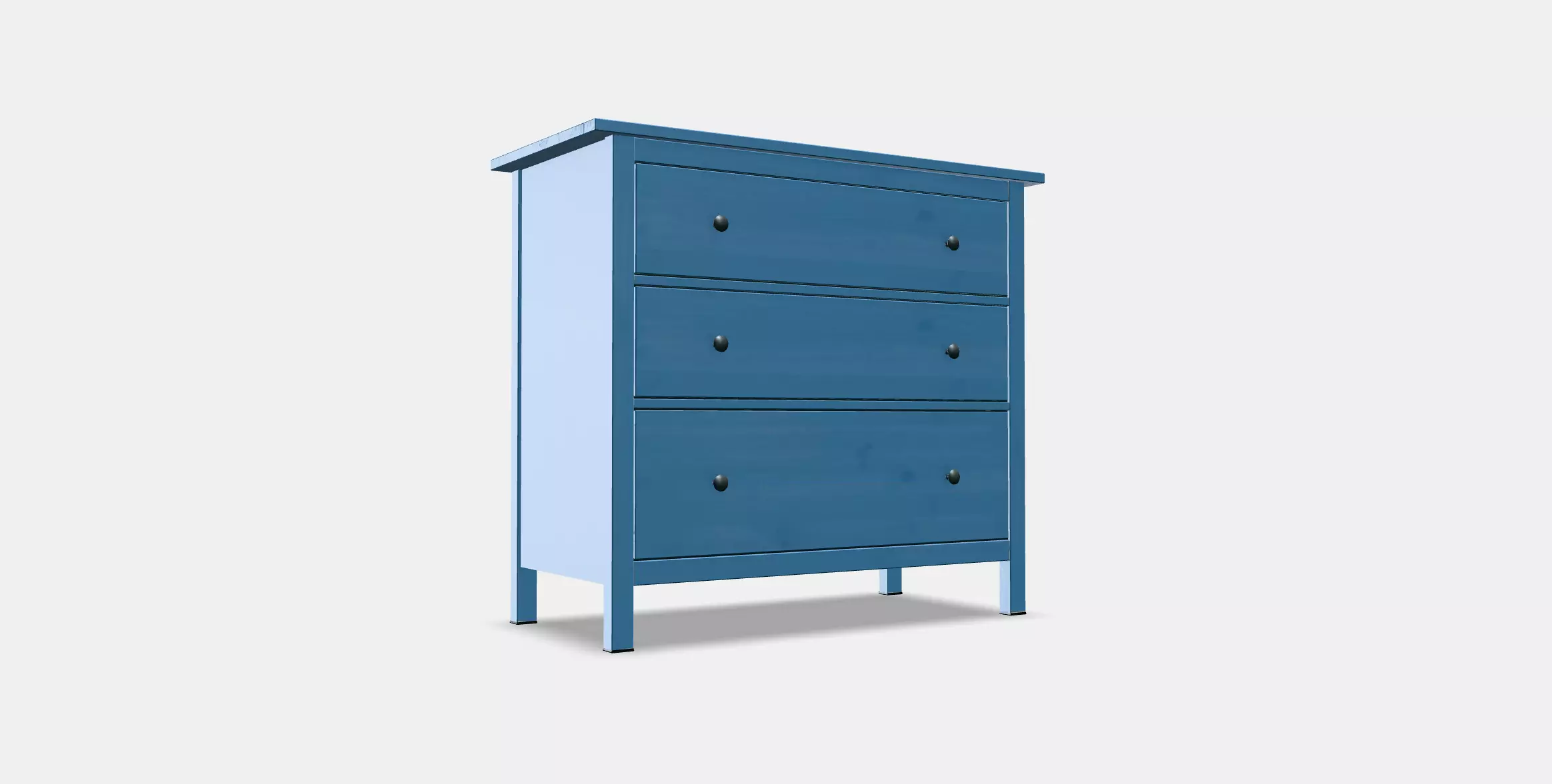 HEMNES chest of drawers with 3 drawers Low-poly 3D model