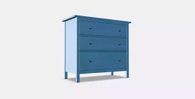 HEMNES chest of drawers with 3 drawers Low-poly 3D model