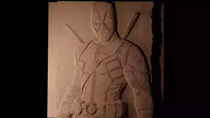 Deadpool CNC 3d Print High Relief Sand Casting 3D print model