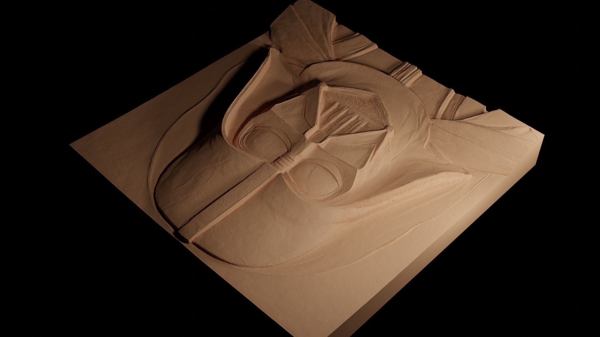 Darth Vader Star Wars CNC 3d Print High Relief Sand Casting 3D print model_4