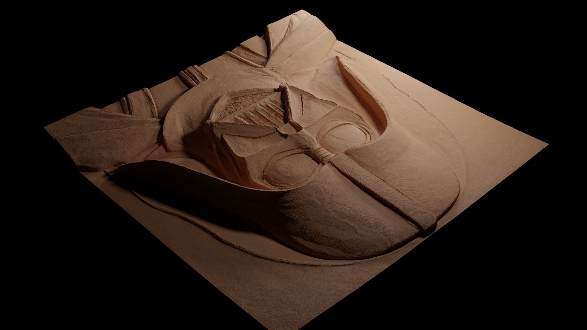 Darth Vader Star Wars CNC 3d Print High Relief Sand Casting 3D print model_3