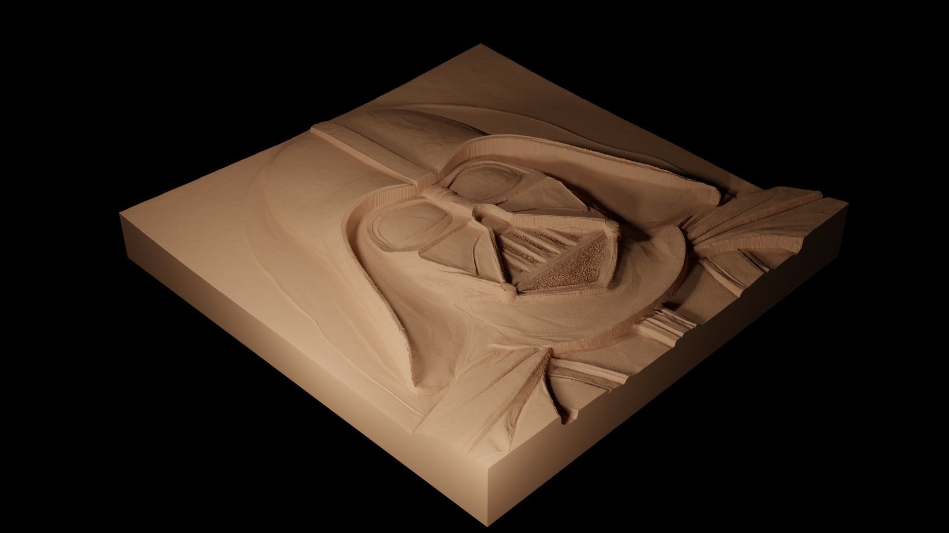 Darth Vader Star Wars CNC 3d Print High Relief Sand Casting 3D print model_2