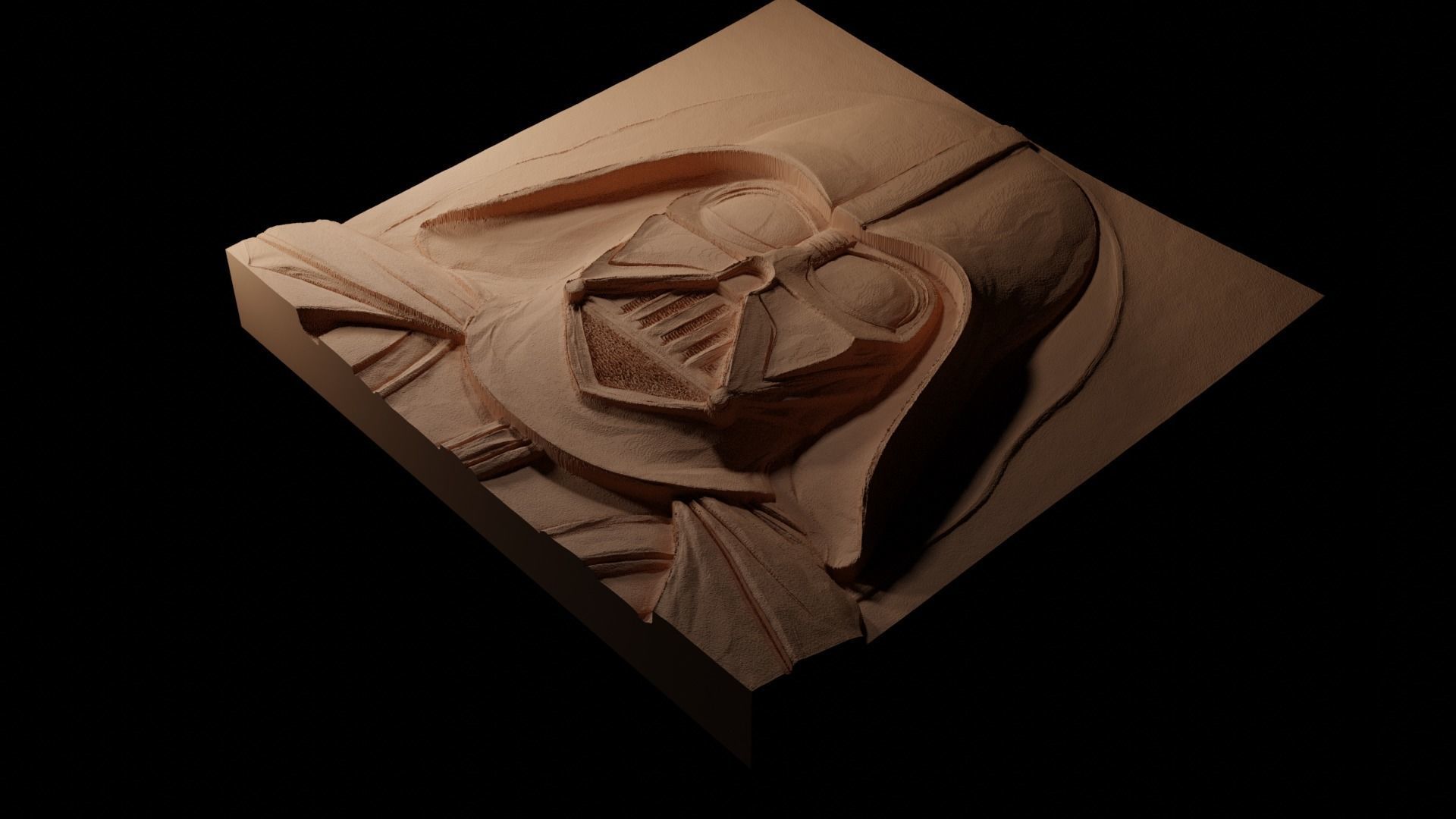 Darth Vader Star Wars CNC 3d Print High Relief Sand Casting 3D print model_1