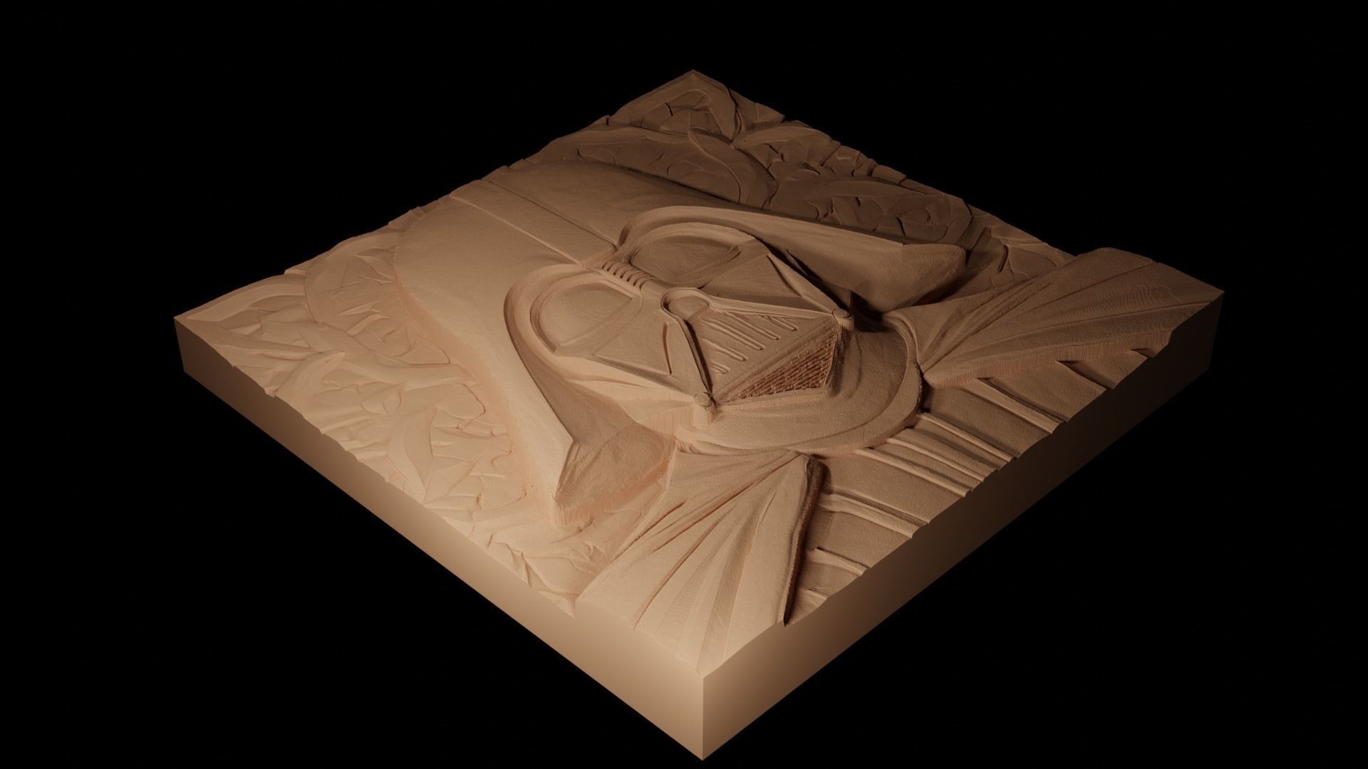 Darth Vader Star Wars CNC 3d Print High Relief Sand Casting 3D print model_2