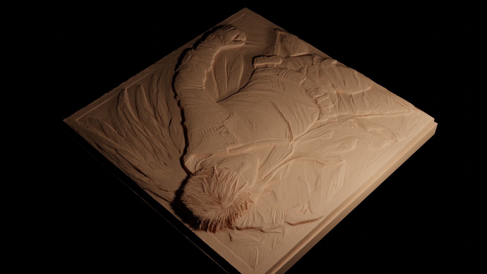 Dante Devil May Cry CNC 3d Print High Relief Sand Casting 3D print model_4