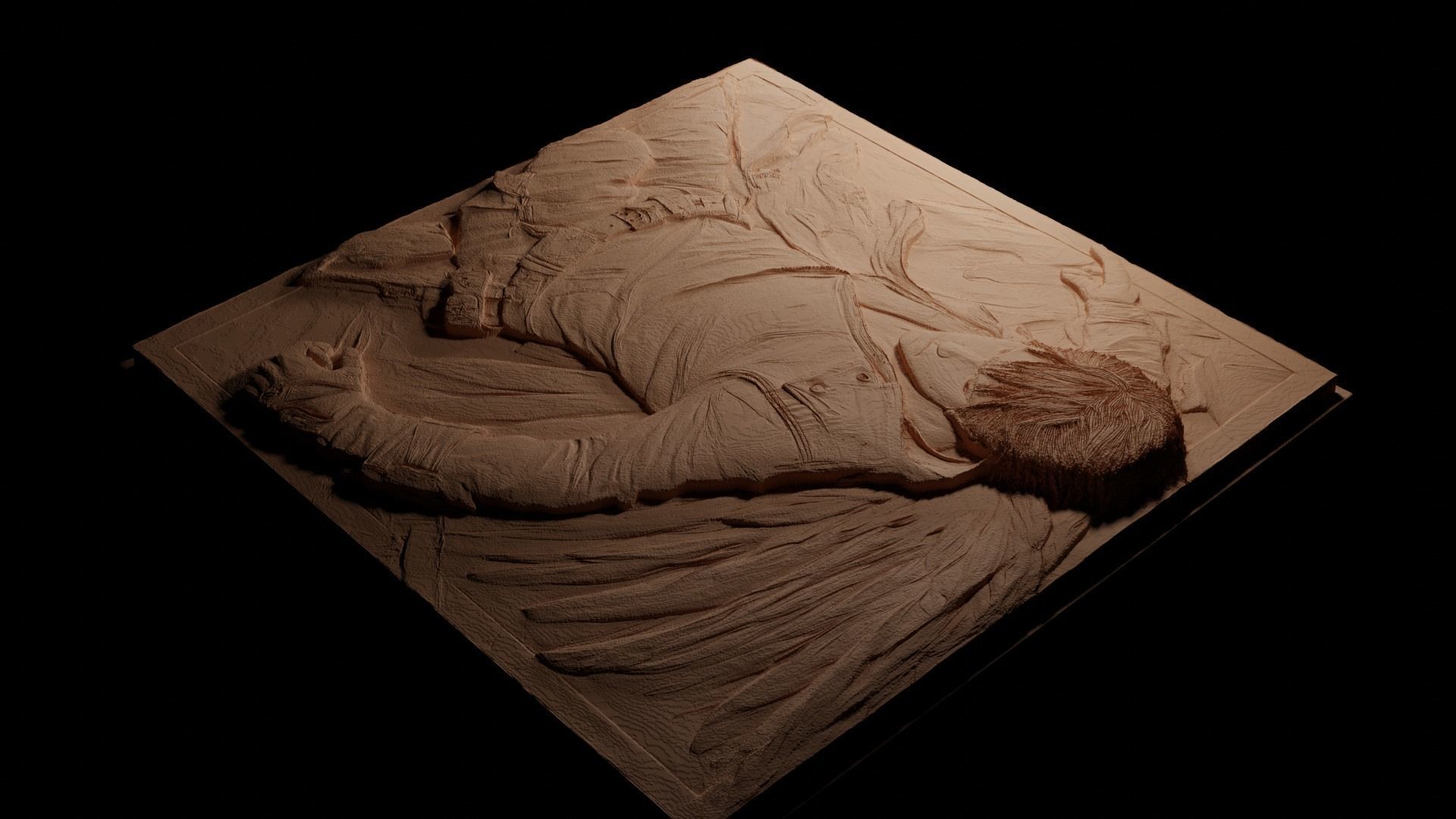 Dante Devil May Cry CNC 3d Print High Relief Sand Casting 3D print model_3