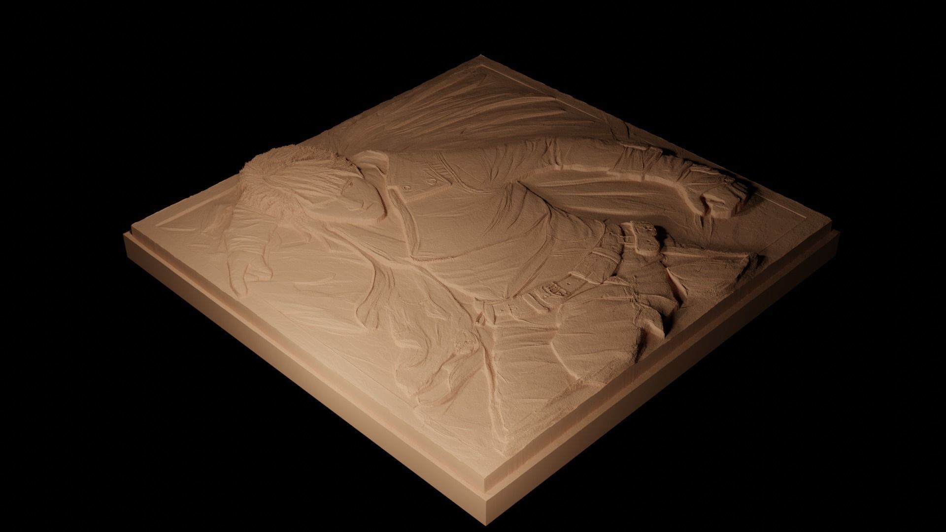 Dante Devil May Cry CNC 3d Print High Relief Sand Casting 3D print model_2