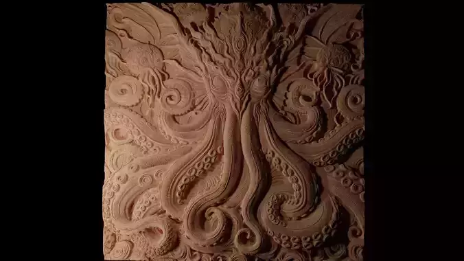 Cthulhu CNC 3d Print High Relief Sand Casting