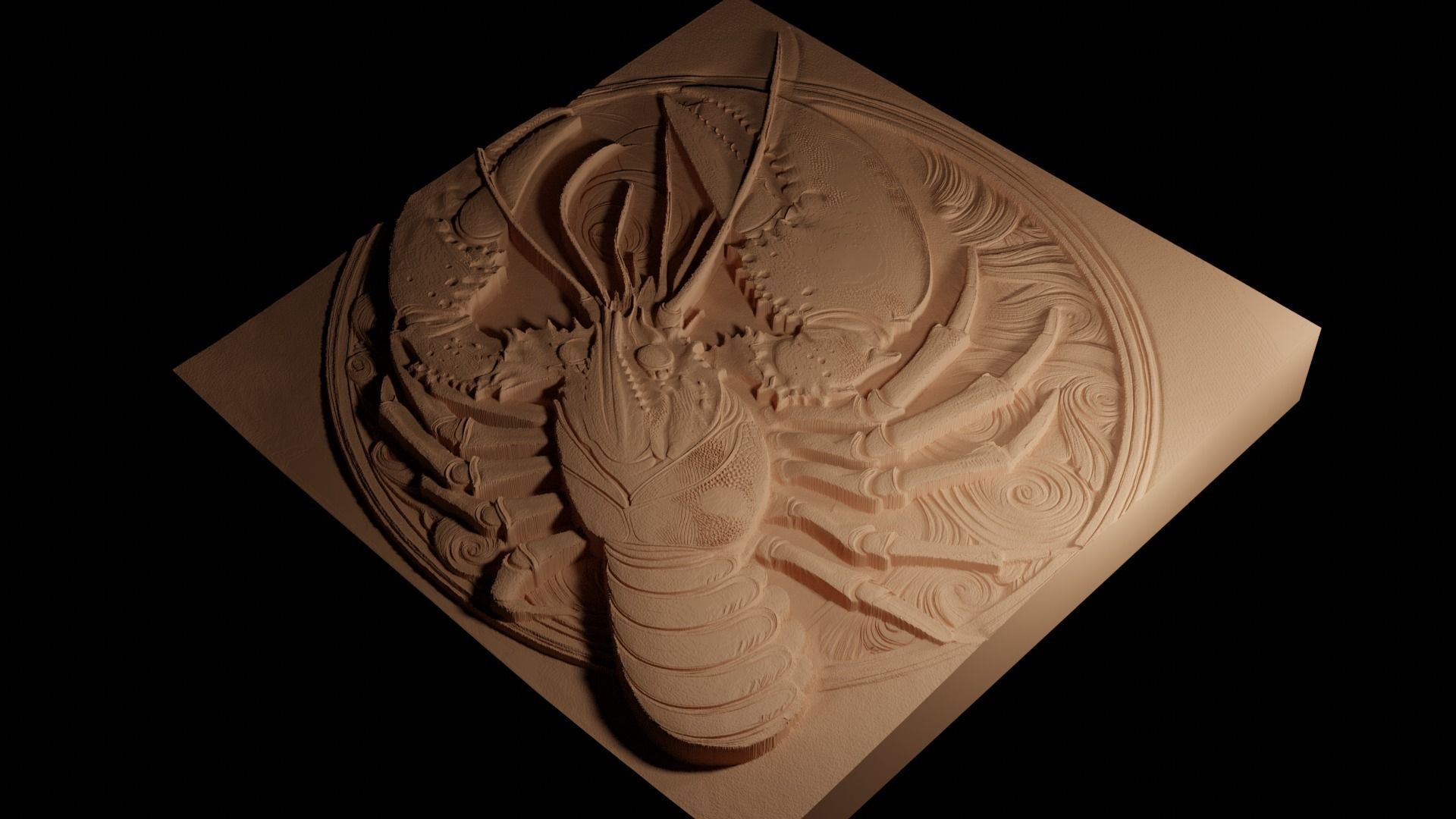 Crustaceans CNC 3d Print High Relief Sand Casting 3D print model_4
