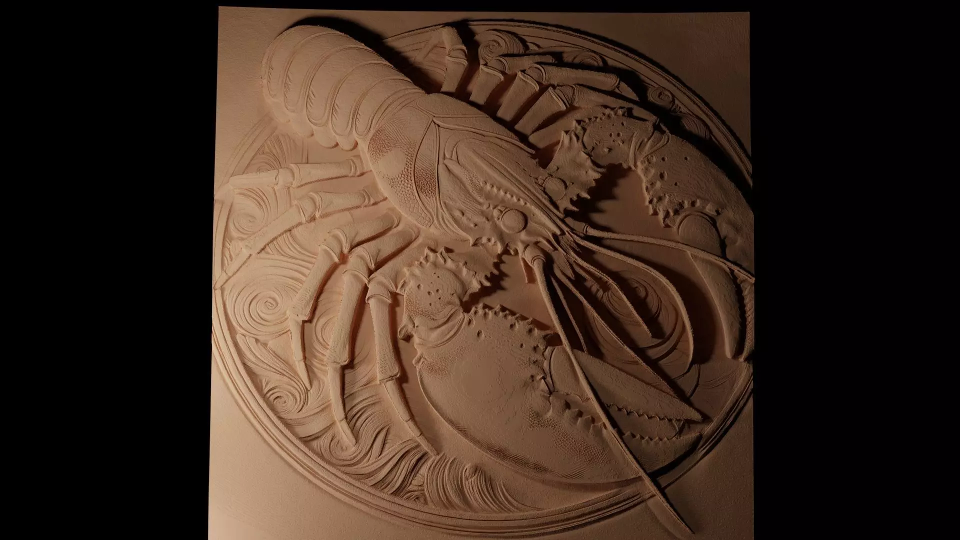 Crustaceans CNC 3d Print High Relief Sand Casting 3D print model_0