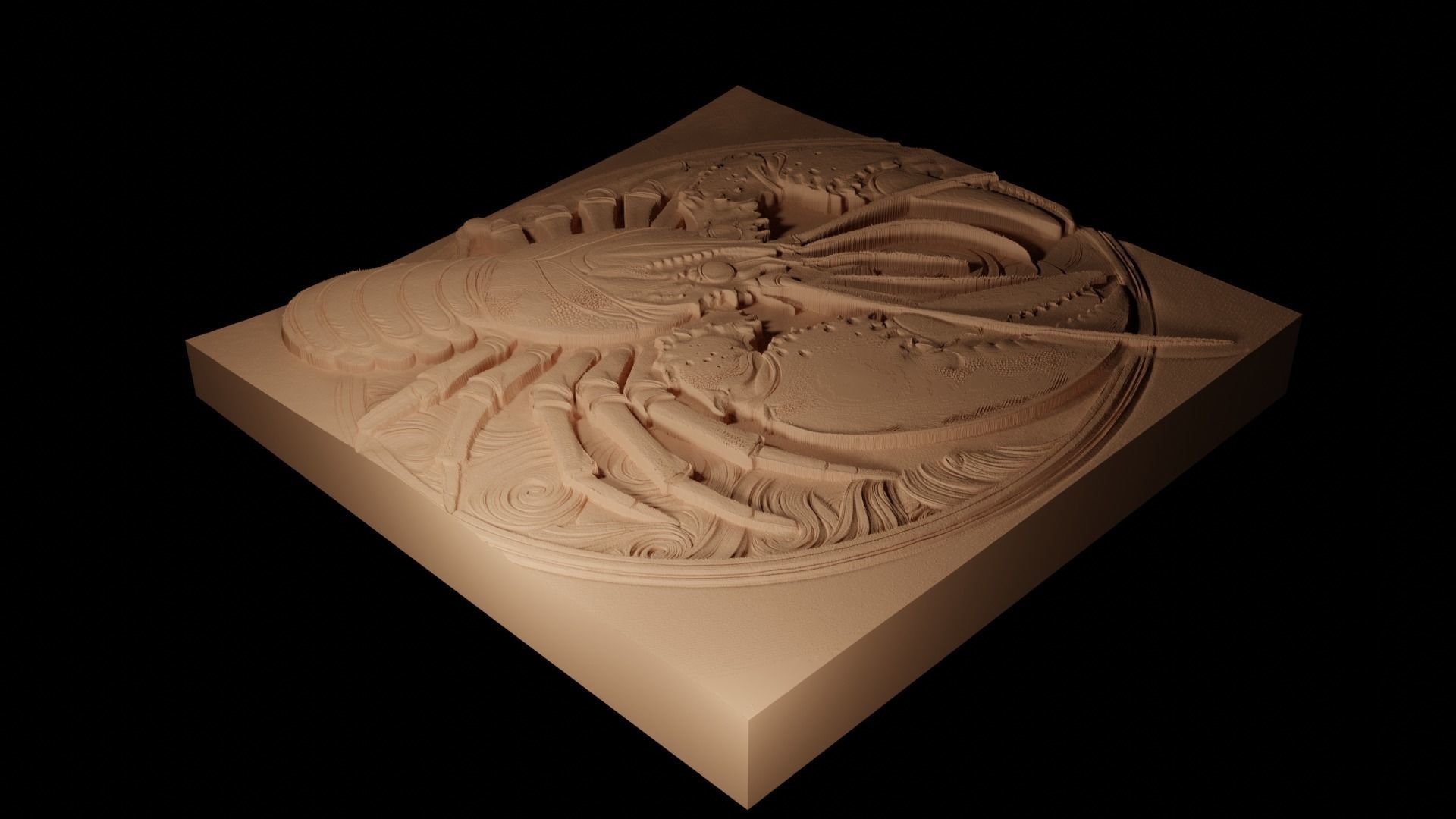 Crustaceans CNC 3d Print High Relief Sand Casting 3D print model_2