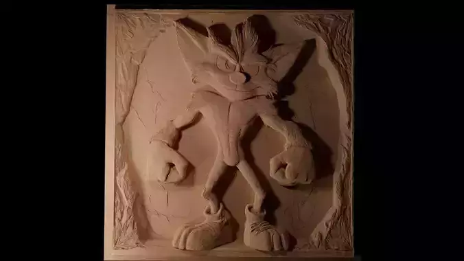 Crash Bandicoot CNC 3d Print High Relief Sand Casting 3D print model