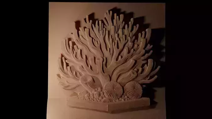 Coral CNC 3d Print High Relief Sand Casting 3D print model