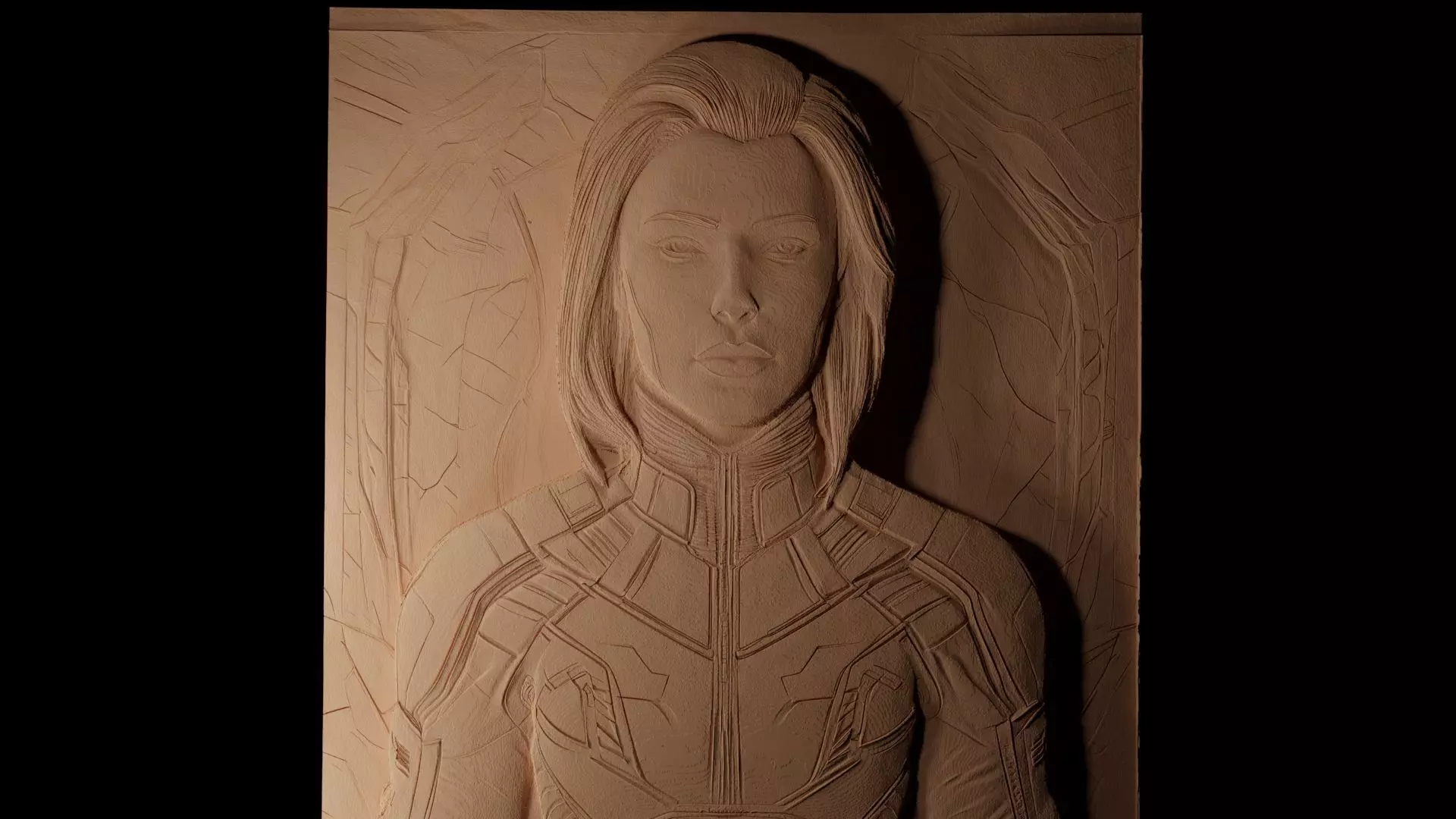 Commander Shepard CNC 3d Print High Relief Sand Casting 3D print model_0