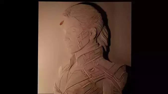 Commander Shepard  CNC 3d Print High Relief Sand Casting 3D print model