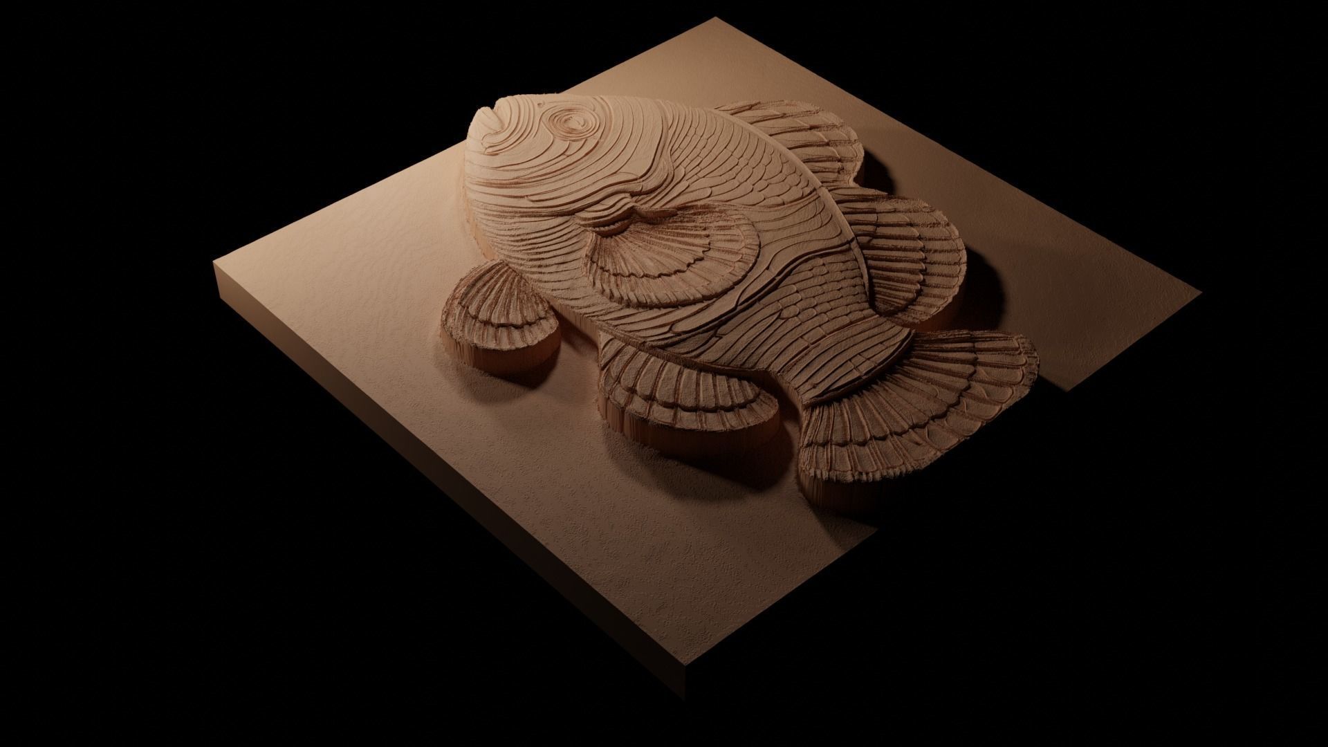 Clownfish CNC 3d Print High Relief Sand Casting 3D print model_1