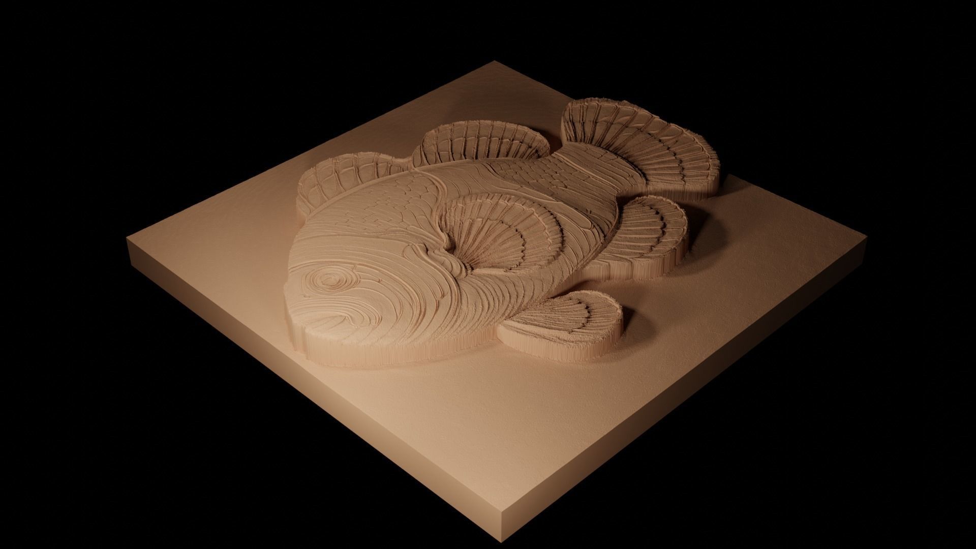 Clownfish CNC 3d Print High Relief Sand Casting 3D print model_2