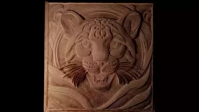 Clouded Leopard CNC 3d Print High Relief Sand Casting