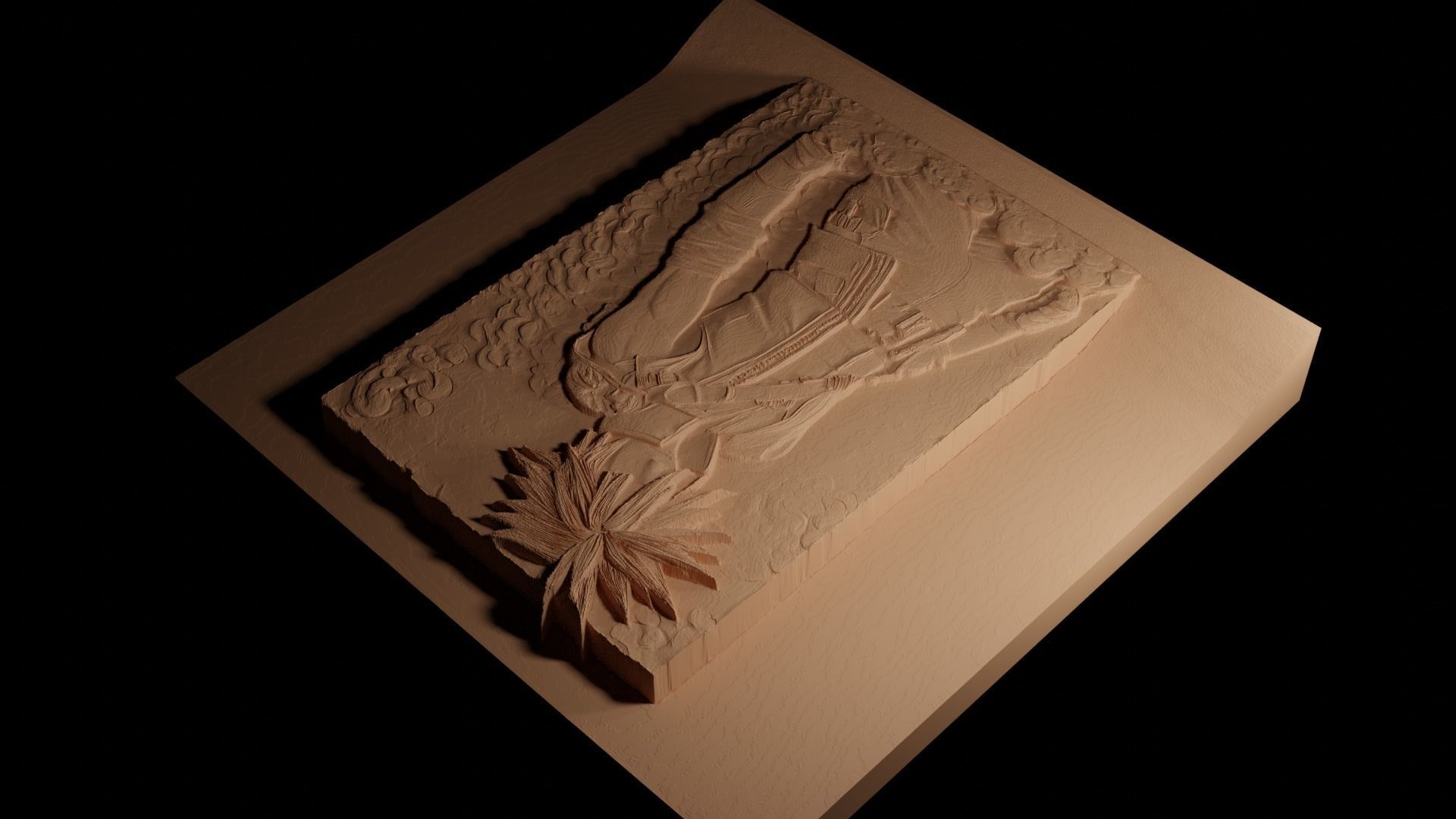 Cloud Strife Final Fantasy CNC 3d Print High Relief Sand Casting 3D print model_4