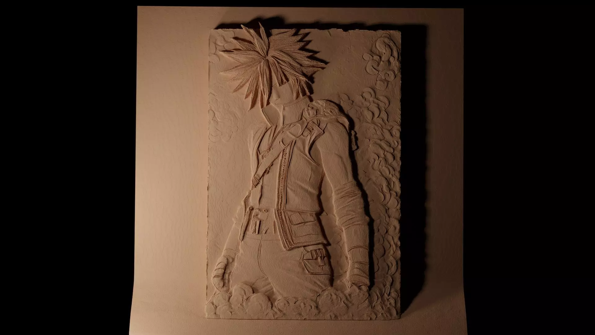 Cloud Strife Final Fantasy CNC 3d Print High Relief Sand Casting 3D print model_0