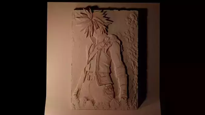 Cloud Strife Final Fantasy CNC 3d Print High Relief Sand Casting