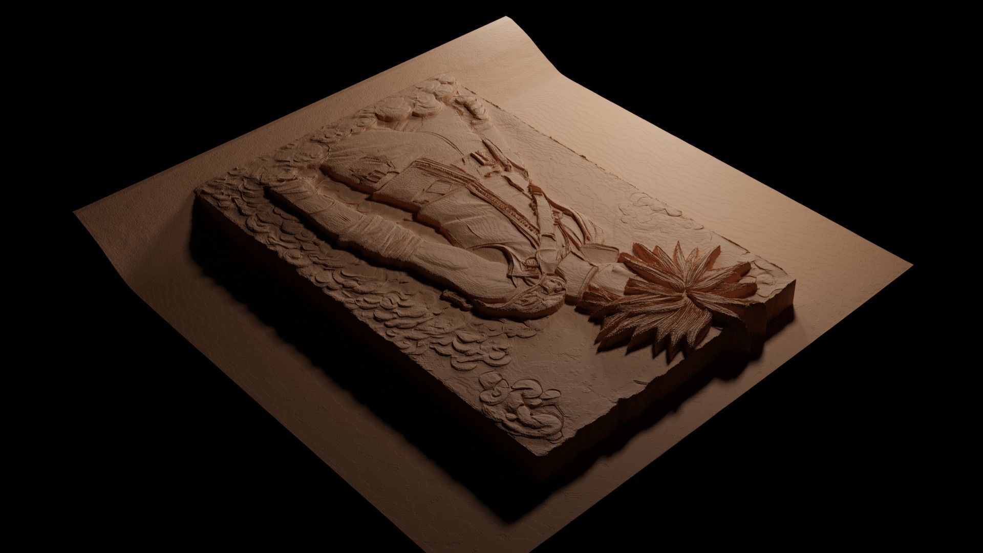 Cloud Strife Final Fantasy CNC 3d Print High Relief Sand Casting 3D print model_3