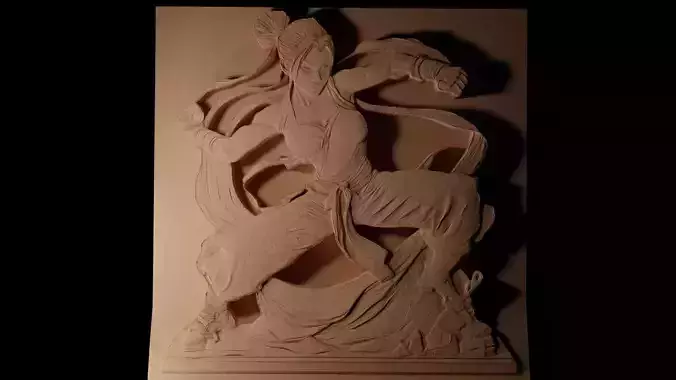 Chun-Li Street Fighter CNC 3d Print High Relief Sand Casting