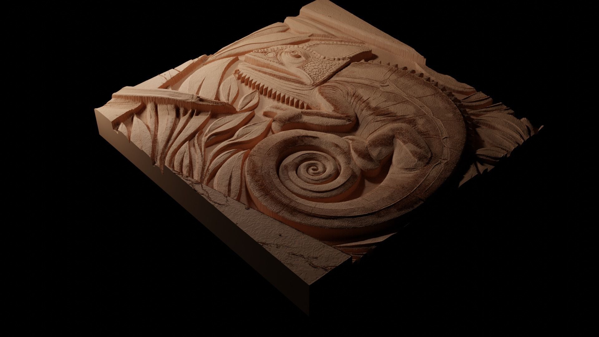 Chameleon CNC 3d Print High Relief Sand Casting 3D print model_1