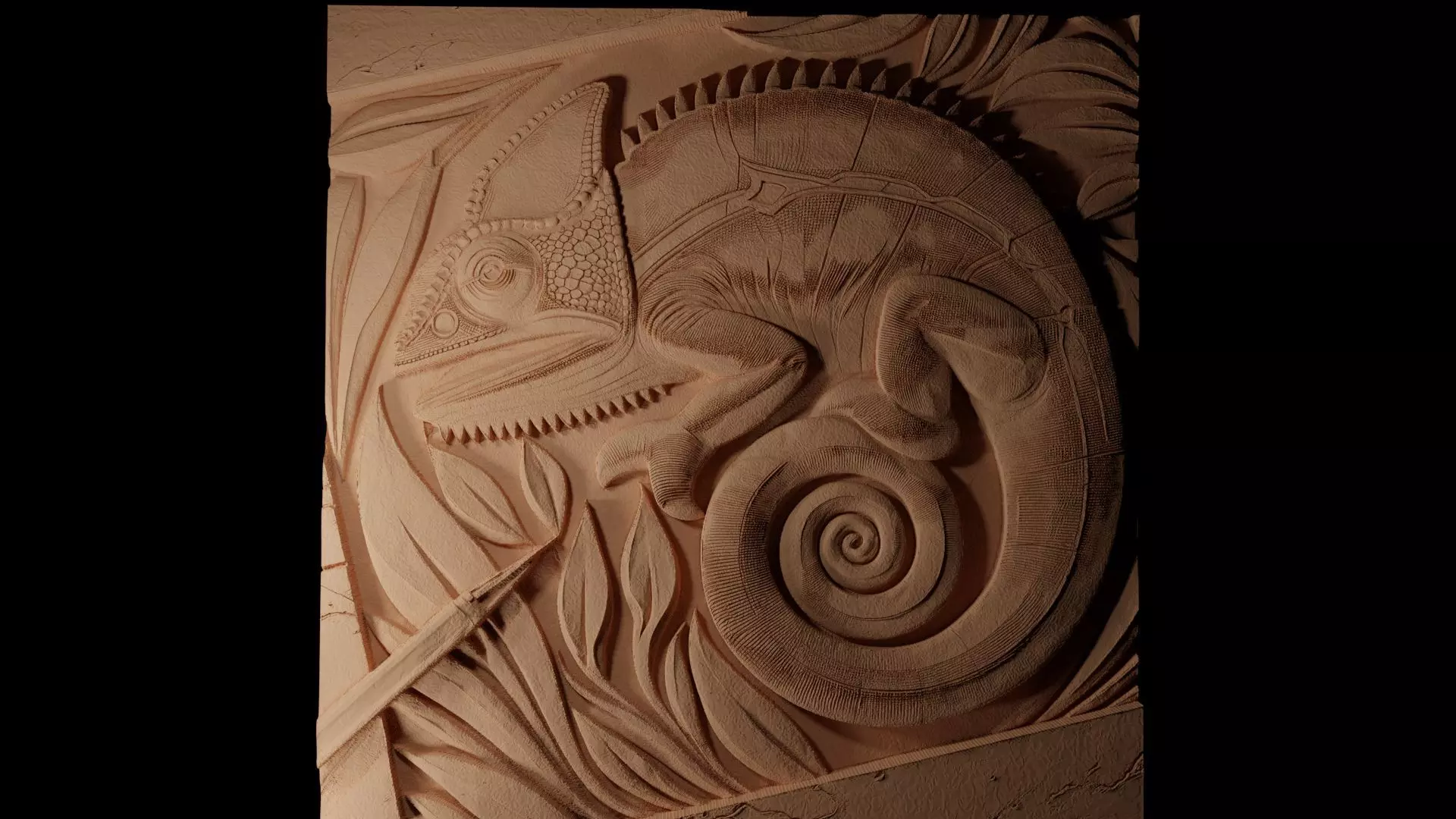 Chameleon CNC 3d Print High Relief Sand Casting 3D print model_0