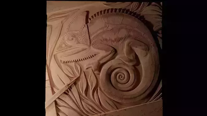 Chameleon CNC 3d Print High Relief Sand Casting 3D print model