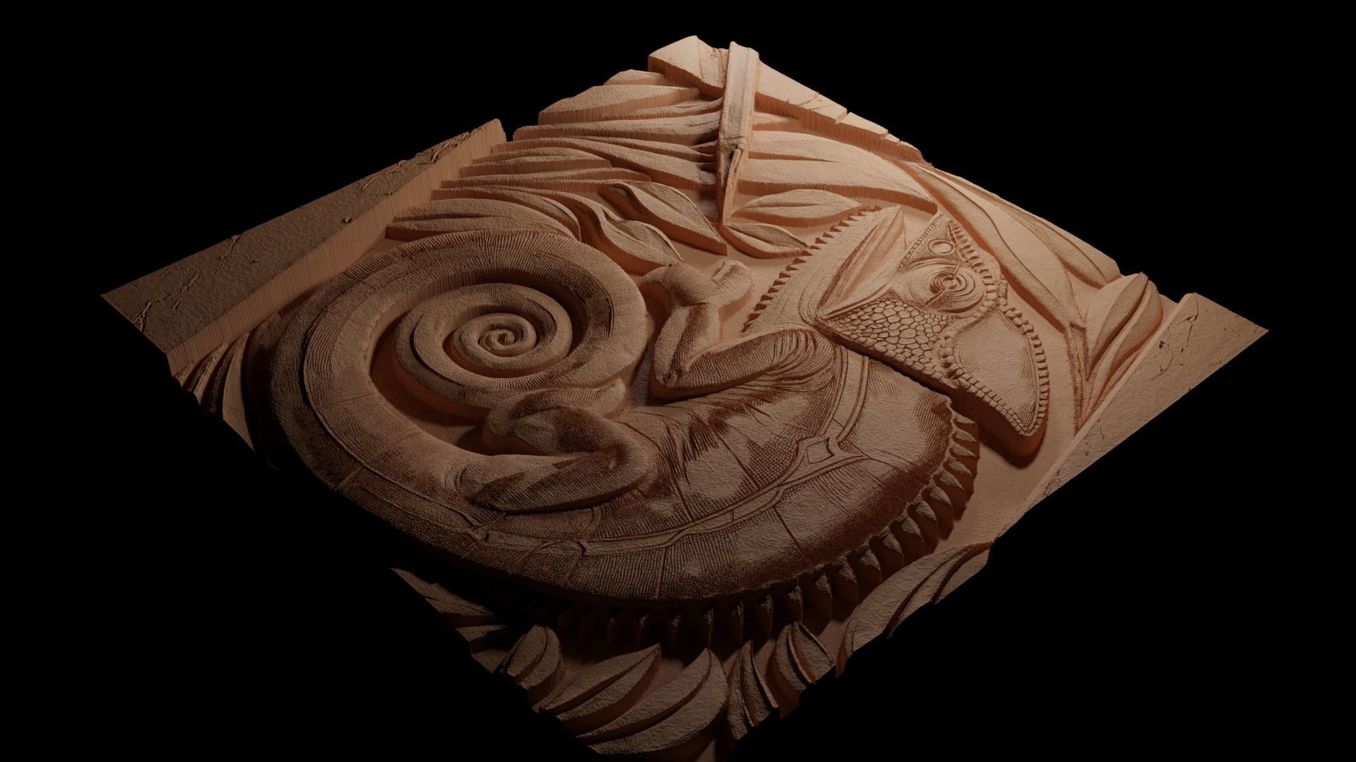 Chameleon CNC 3d Print High Relief Sand Casting 3D print model_3