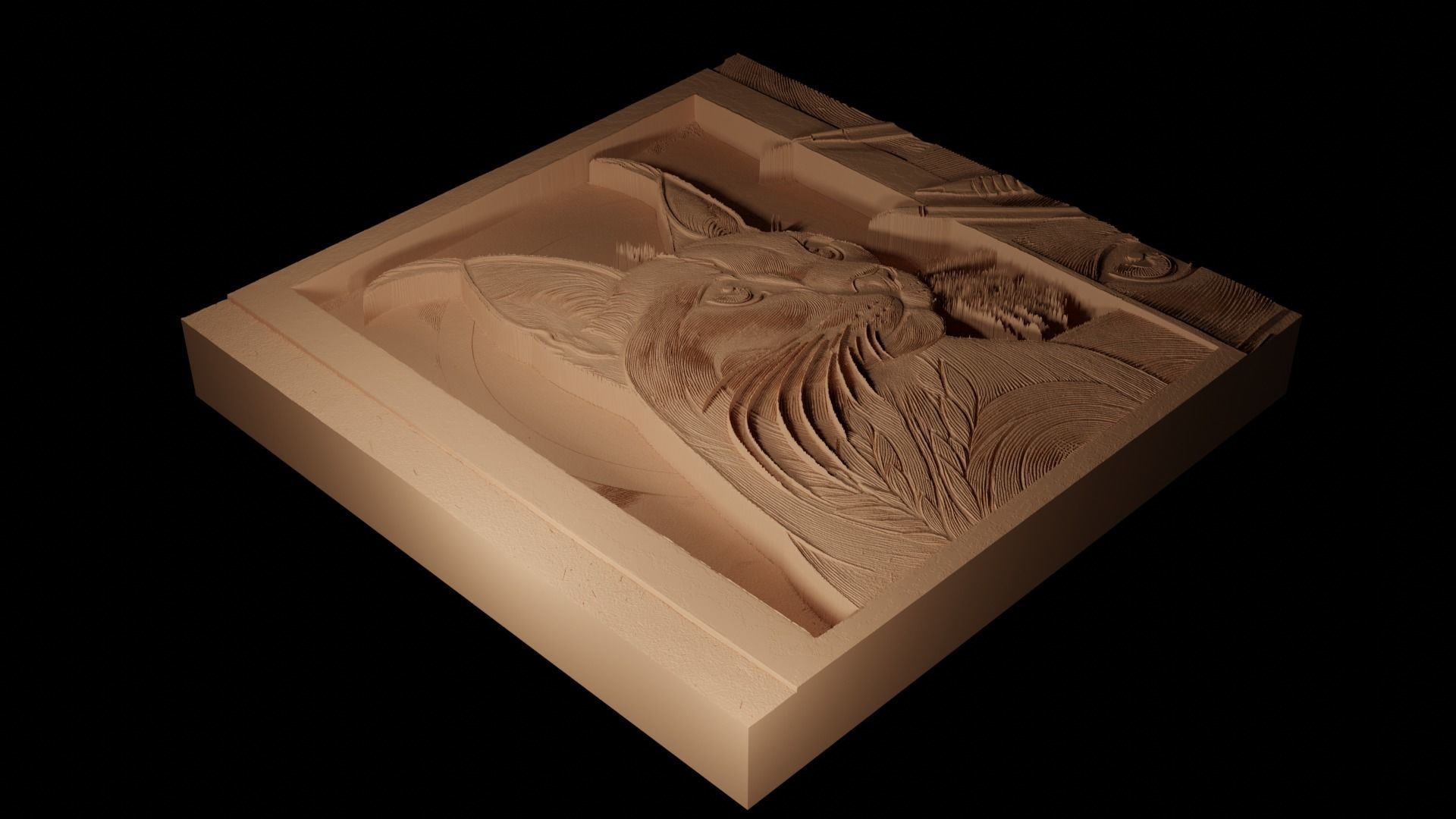 Caracal CNC 3d Print High Relief Sand Casting 3D print model_2