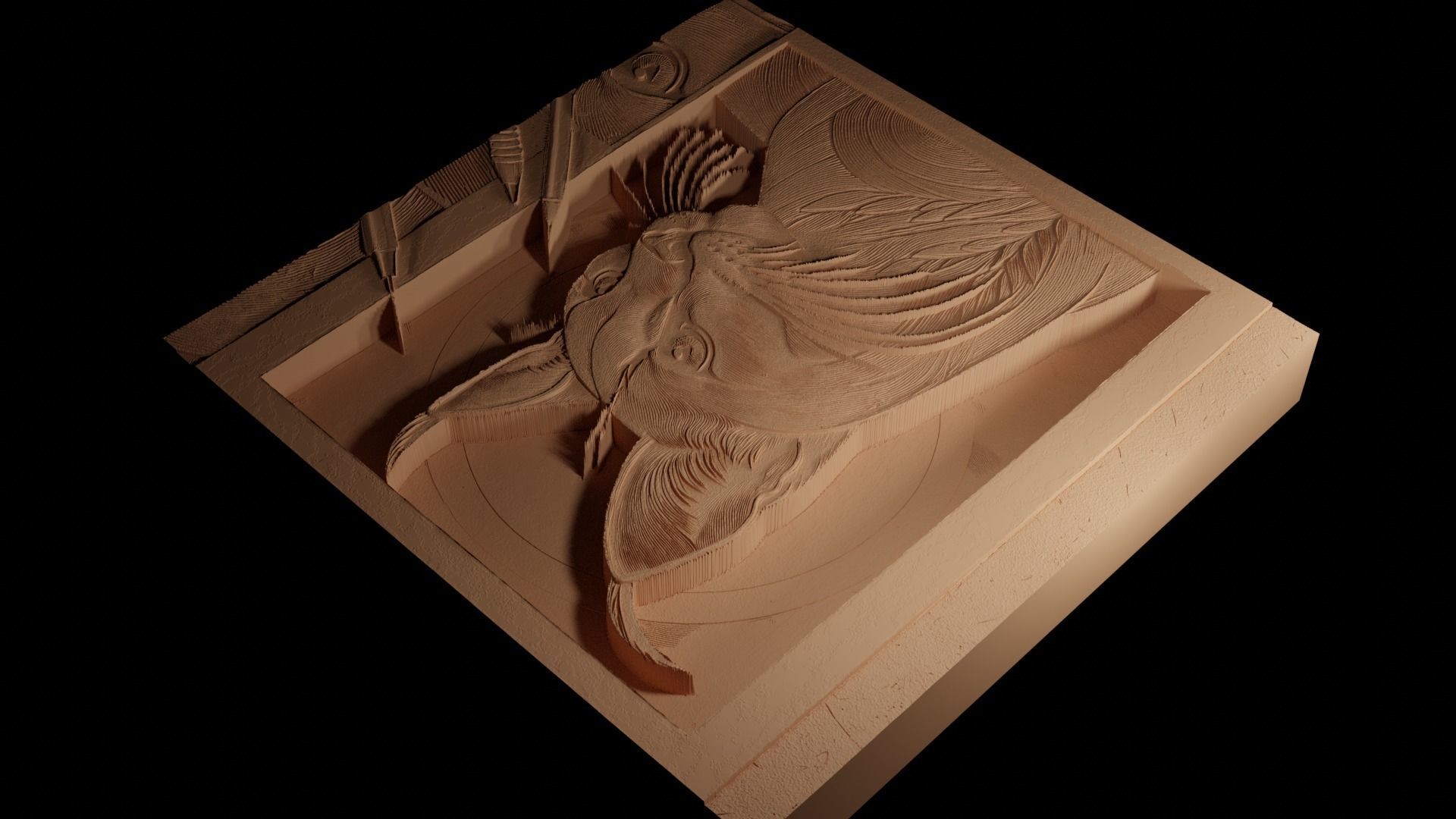 Caracal CNC 3d Print High Relief Sand Casting 3D print model_4