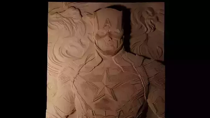 Captain America Marvel CNC 3d Print High Relief Sand Casting 3D print model