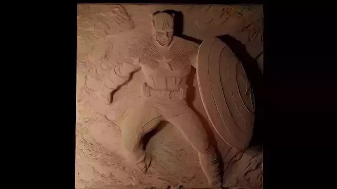 Captain America Marvel CNC 3d Print High Relief Sand Casting
