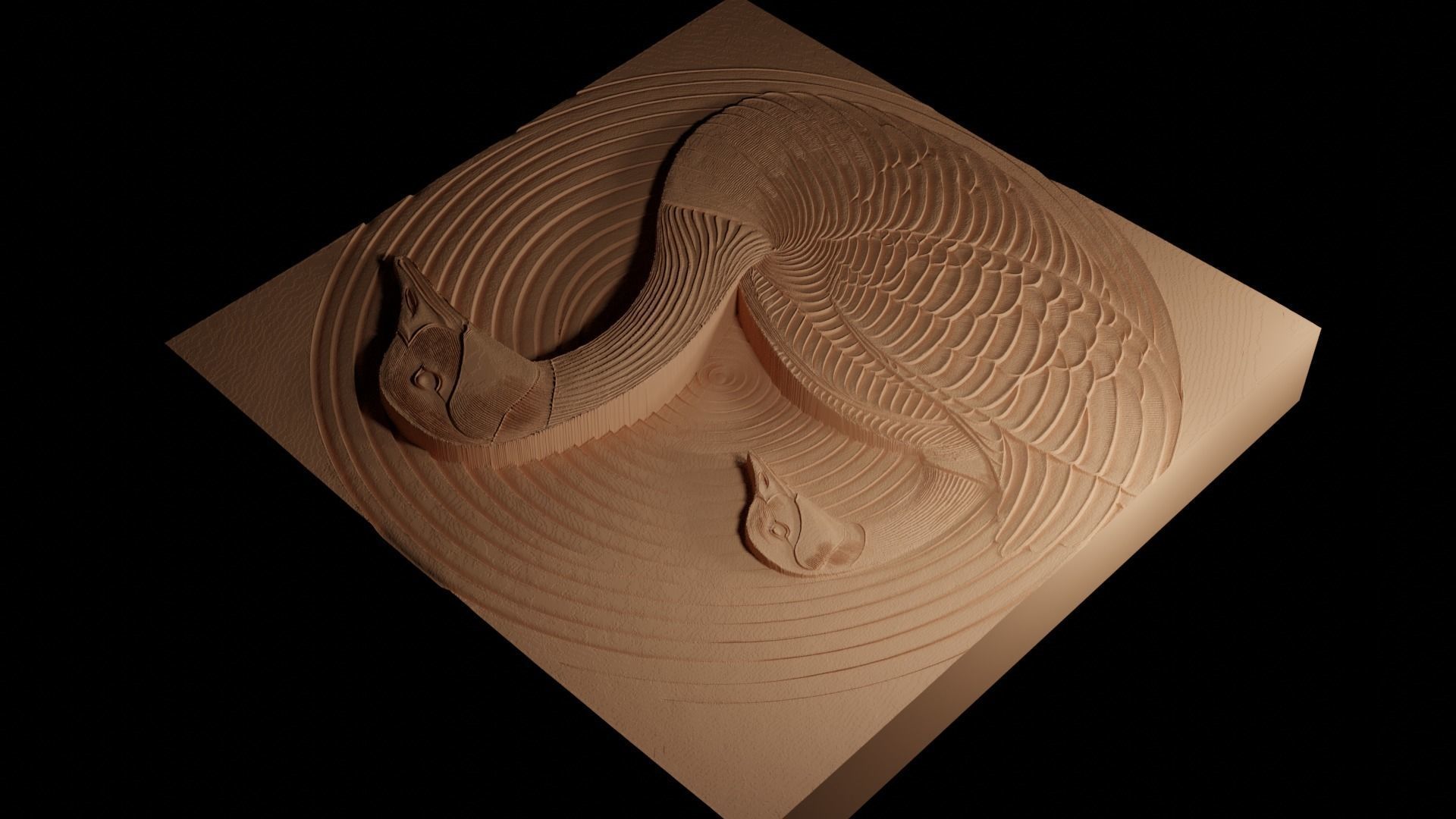 Canada Goose CNC 3d Print High Relief Sand Casting 3D print model_4