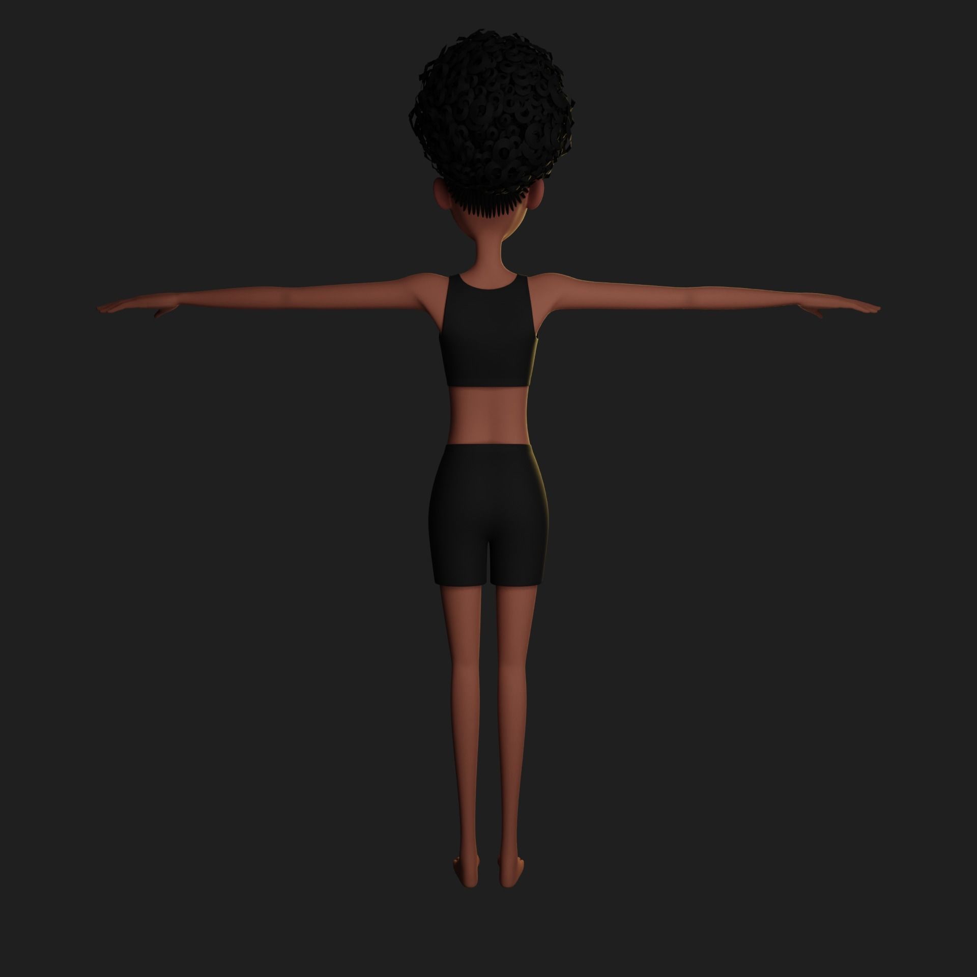 Leanne cartoon girl teen character 3D model_46