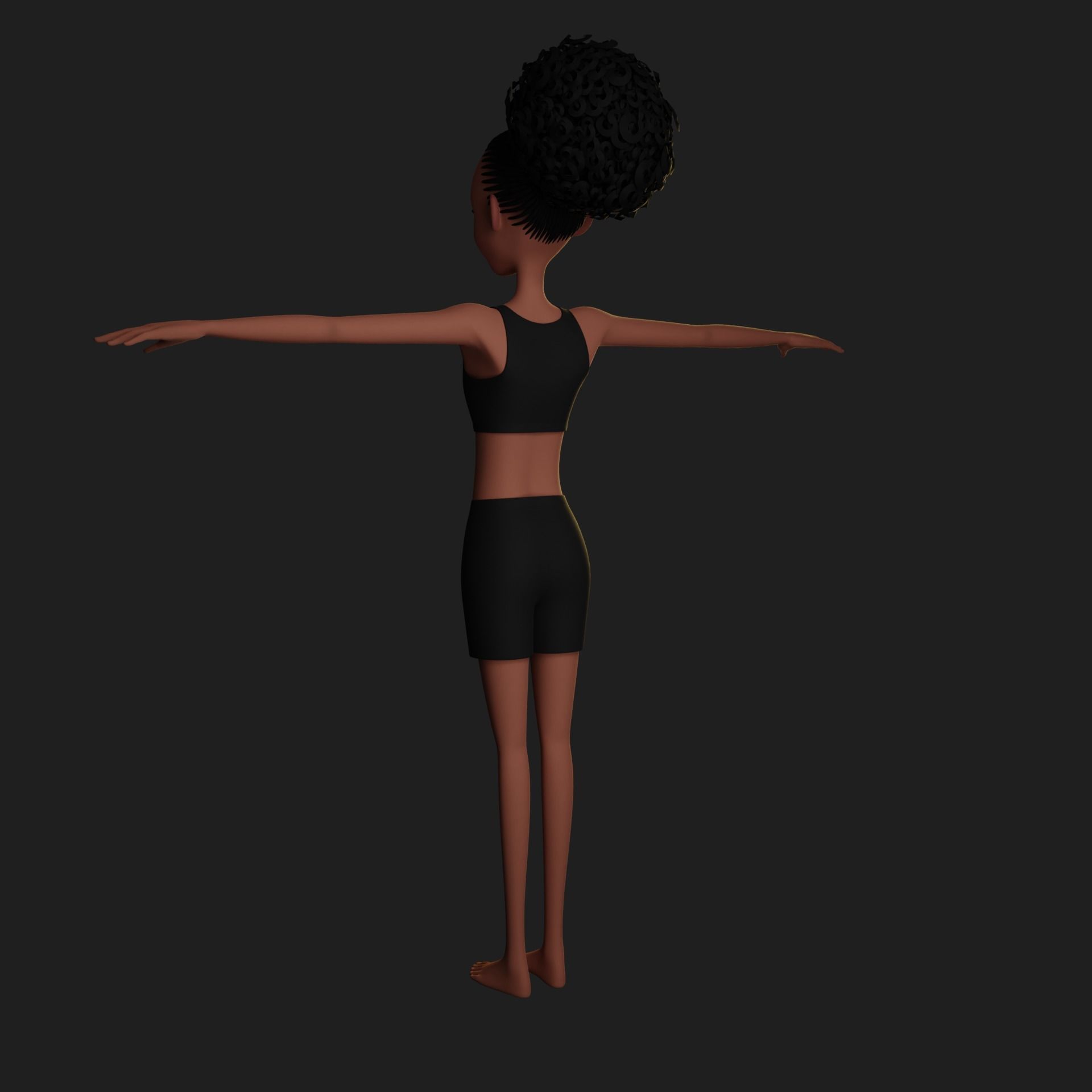 Leanne cartoon girl teen character 3D model_45