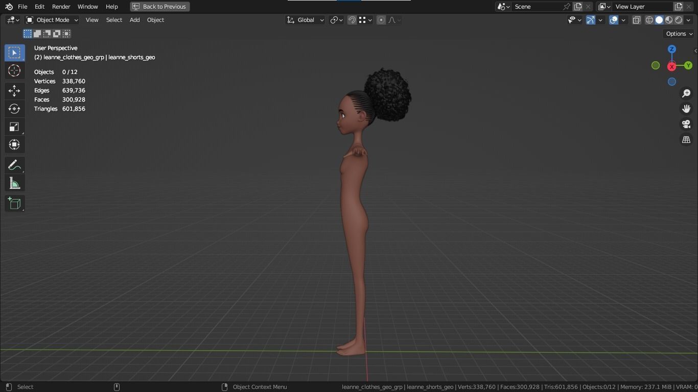 Leanne cartoon girl teen character 3D model_3