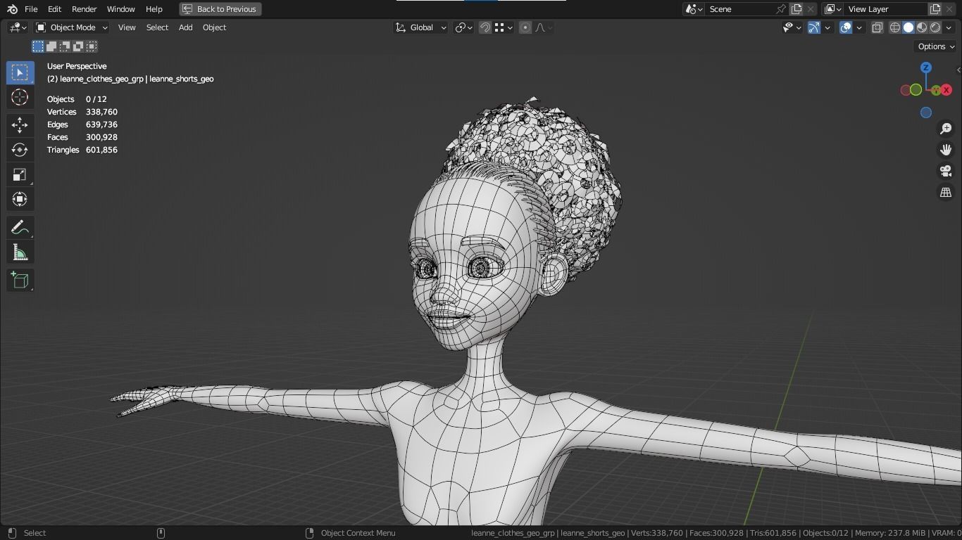 Leanne cartoon girl teen character 3D model_15