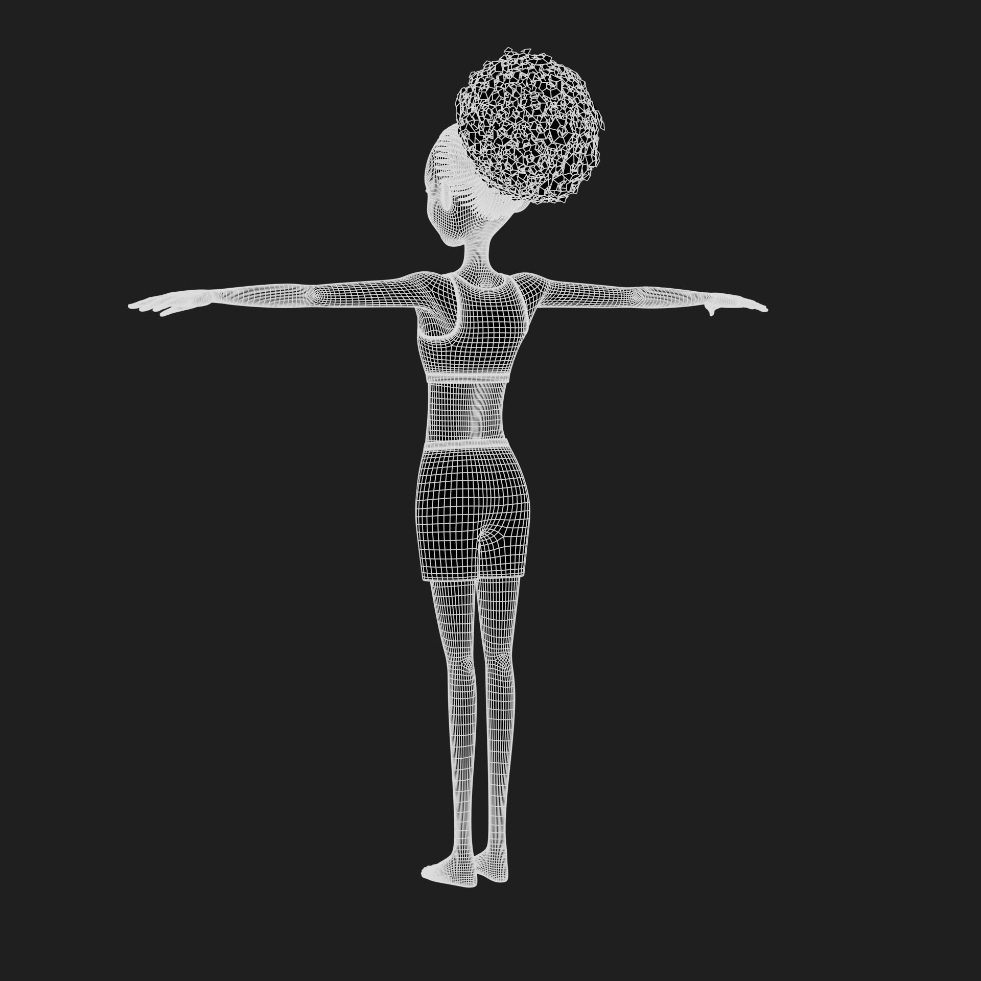 Leanne cartoon girl teen character 3D model_53