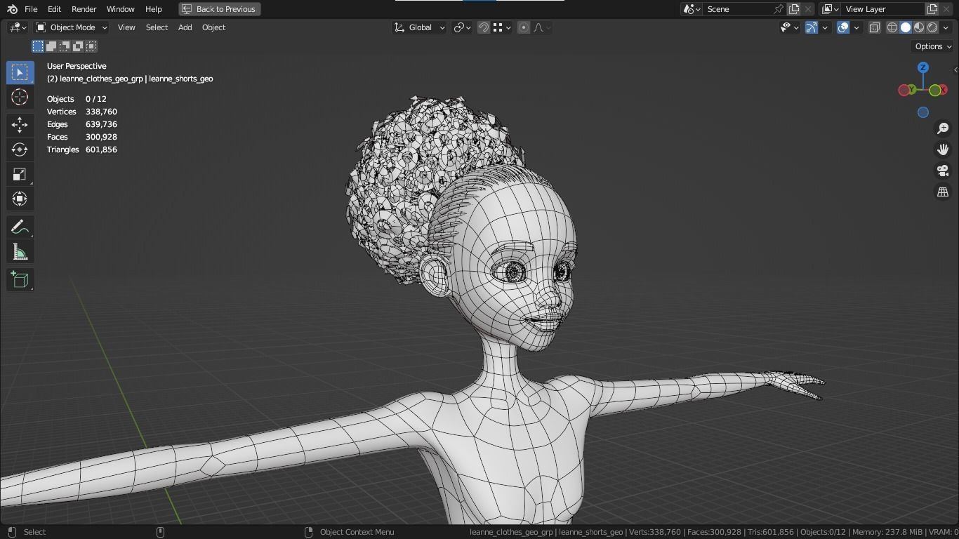 Leanne cartoon girl teen character 3D model_17